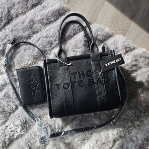 Black Leather Tote Bag